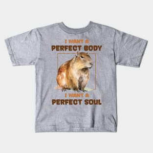 funny-capybara, I Want A Perfect Body Vintage Kids T-Shirt